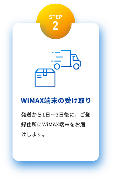 STEP2 WiMAX端末の受け取り